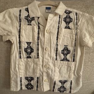 Old Navy Linen Toddler Boy Cabana Shirt